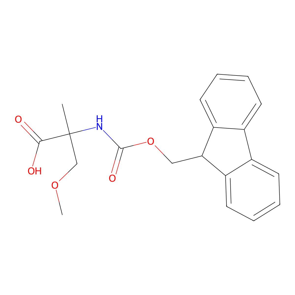 2-((((9H-fluoren-9-yl)methoxy)carbonyl)amino)-3-methoxy-2-methylpropanoic acid molecular structure, CAS 1694536-15-6
