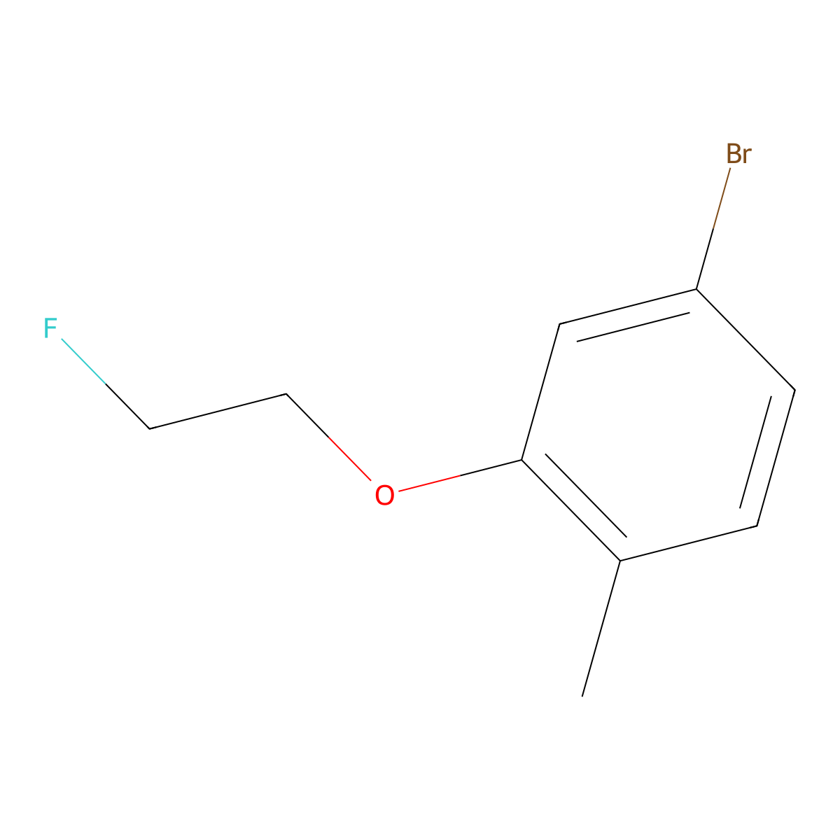4-Bromo-2-(2-fluoroethoxy)-1-methylbenzene molecular structure, CAS 1694548-51-0