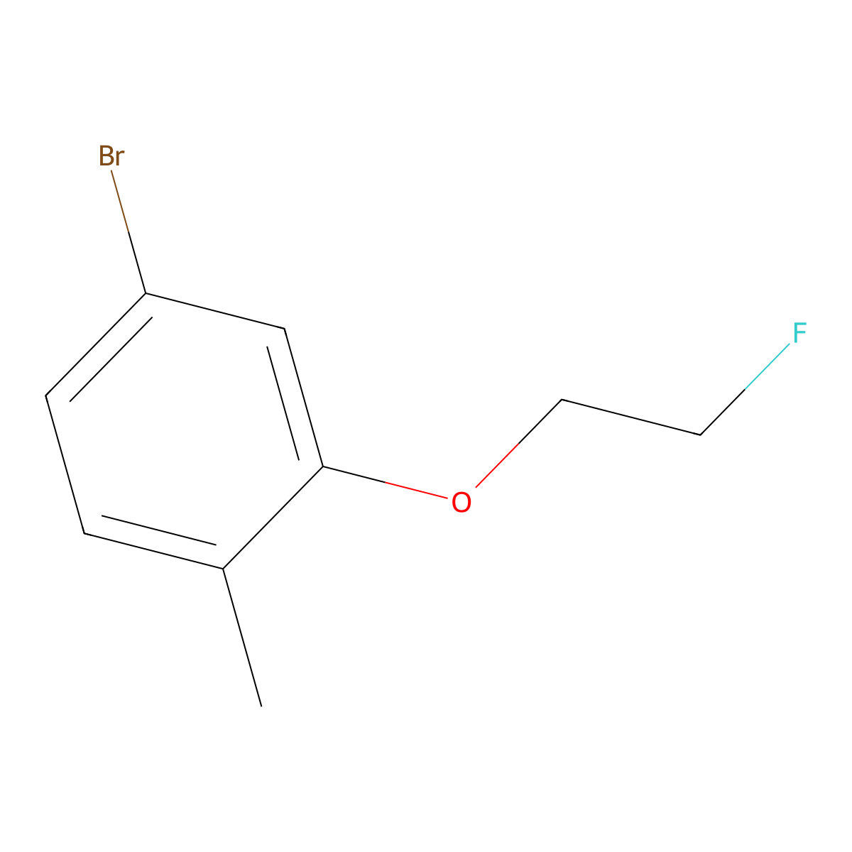 4-Bromo-2-(2-fluoroethoxy)-1-methylbenzene molecular structure, CAS 1694548-51-0