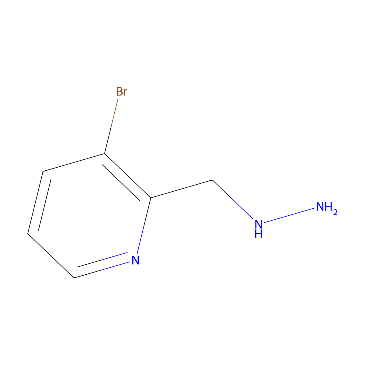 3-Bromo-2-(hydrazinylmethyl)pyridine molecular structure, CAS 1694557-49-7