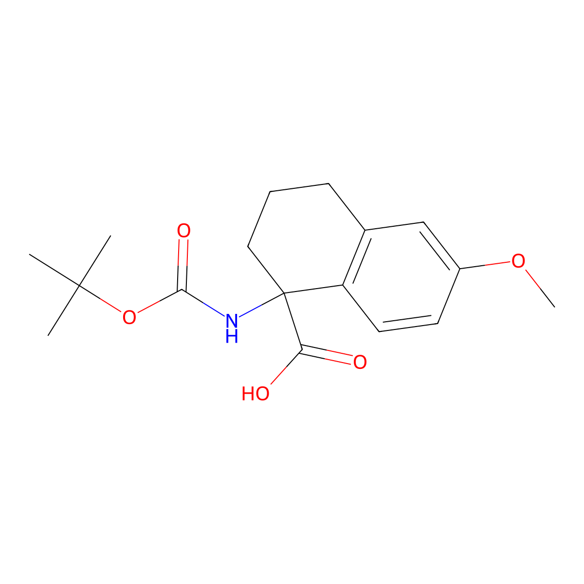 1-{[(Tert-butoxy)carbonyl]amino}-6-methoxy-1,2,3,4-tetrahydronaphthalene-1-carboxylic acid molecular structure, CAS 1694564-39-0