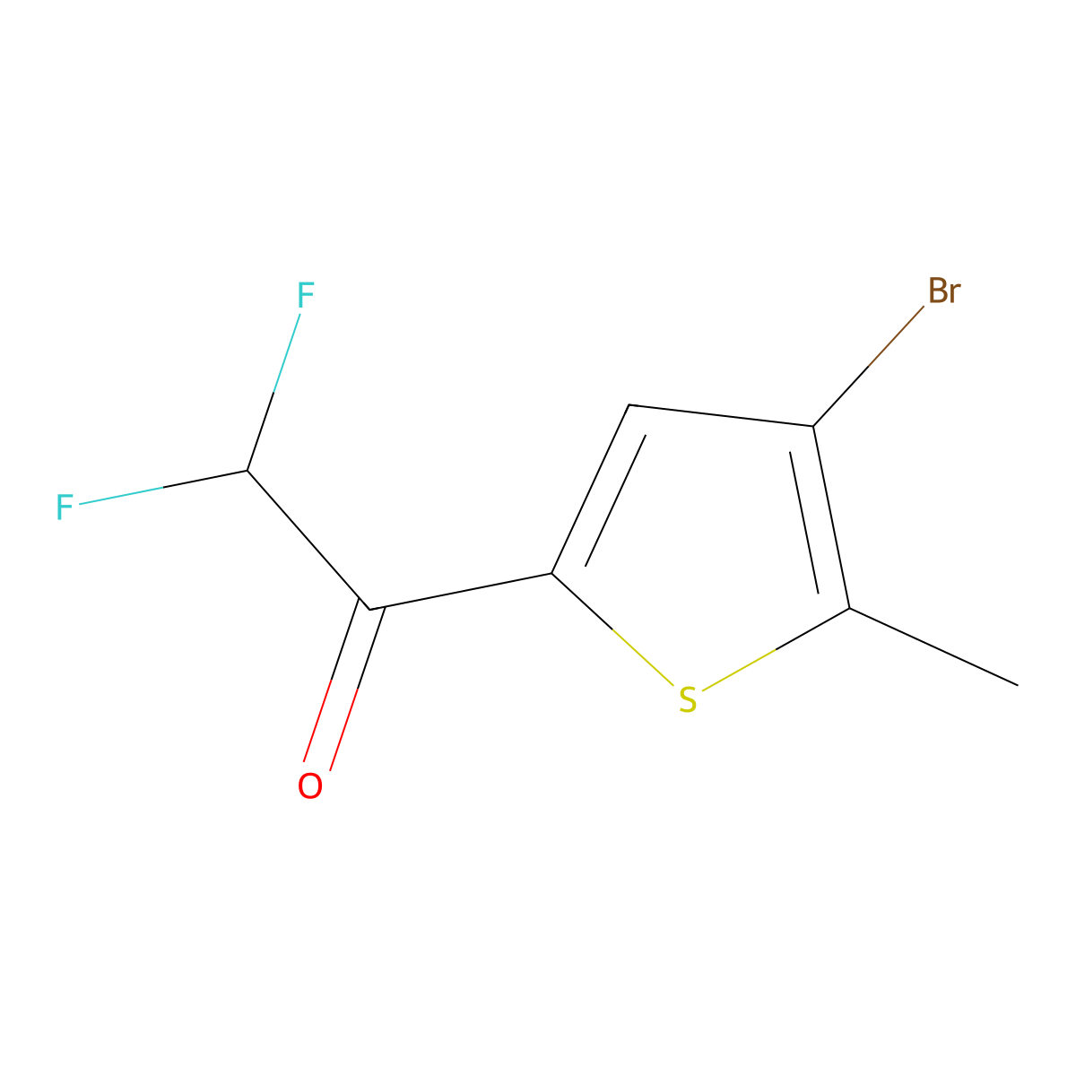 1-(4-Bromo-5-methylthiophen-2-yl)-2,2-difluoroethan-1-one molecular structure, CAS 1694575-64-8