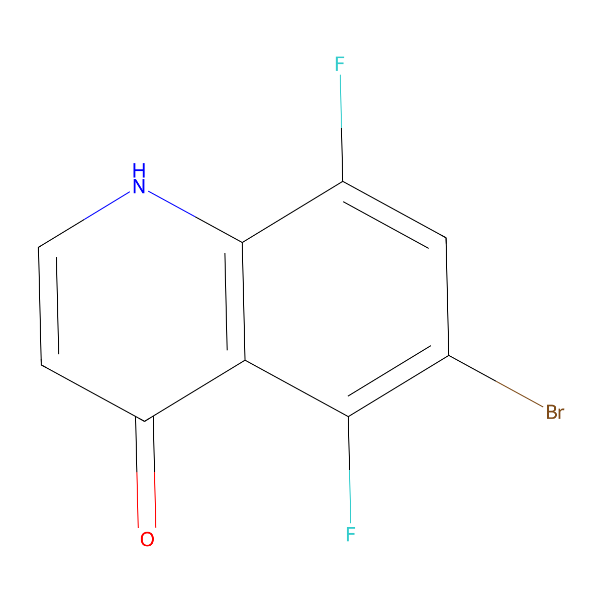 6-Bromo-5,8-difluoro-1,4-dihydroquinolin-4-one molecular structure, CAS 1694582-49-4