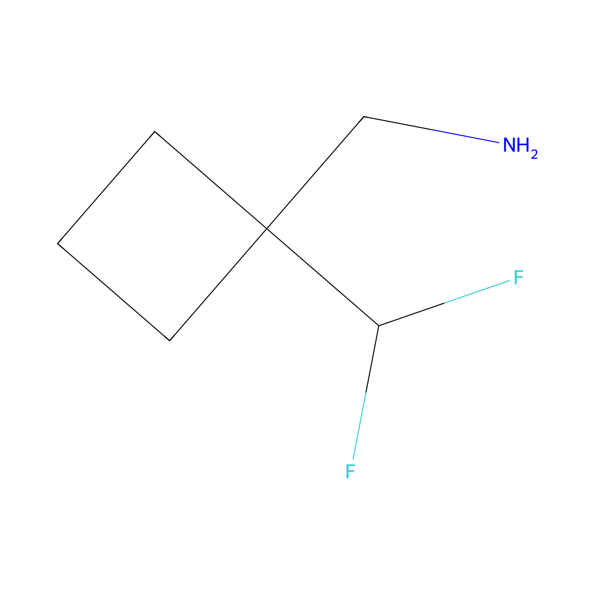 [1-(Difluoromethyl)cyclobutyl]methanamine molecular structure, CAS 1694592-93-2