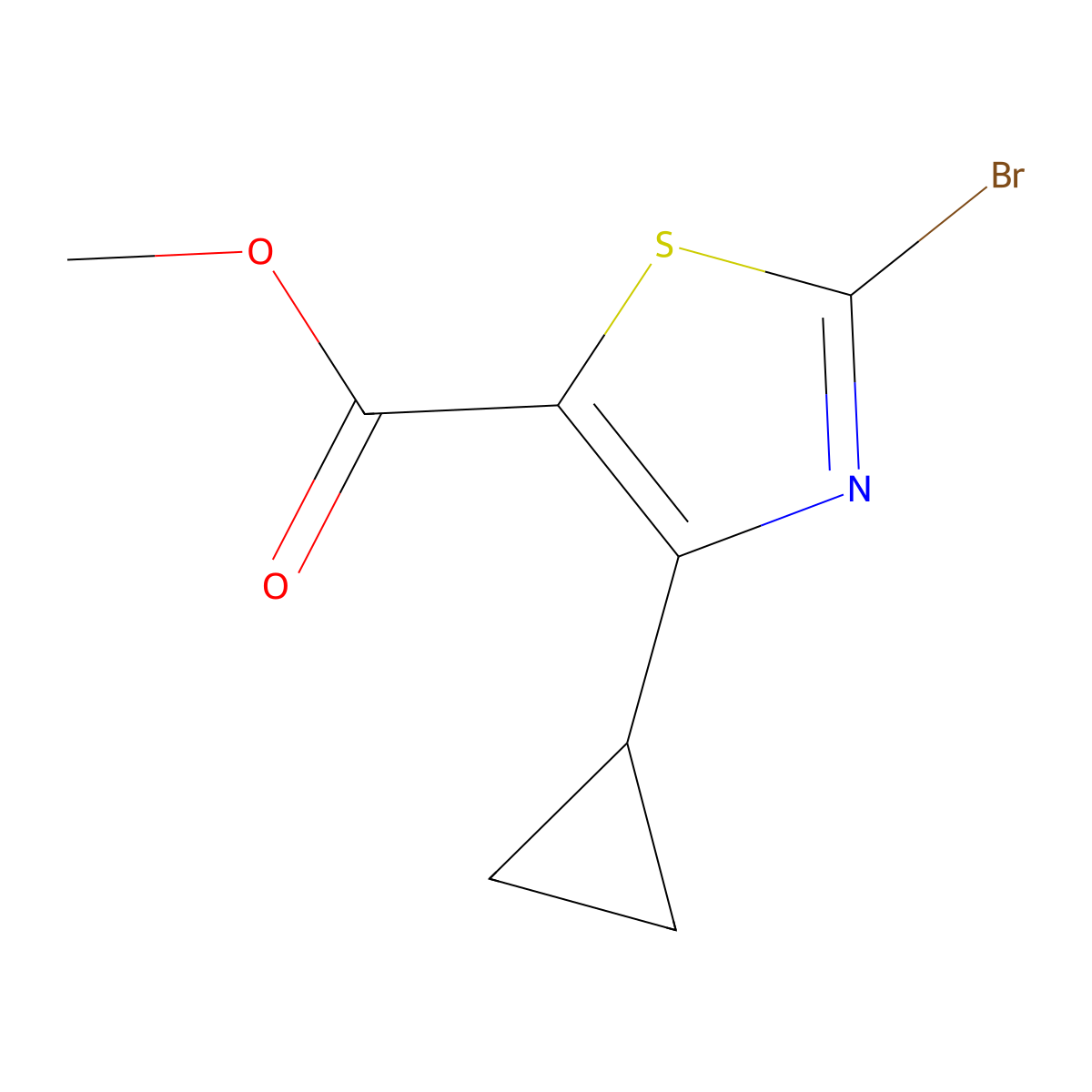 Methyl 2-bromo-4-cyclopropyl-1,3-thiazole-5-carboxylate molecular structure, CAS 1694603-35-4