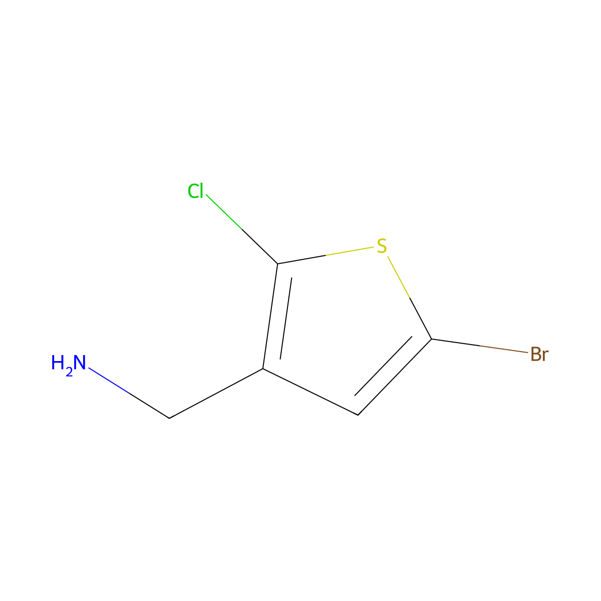 (5-Bromo-2-chlorothiophen-3-yl)methanamine molecular structure, CAS 1694626-72-6