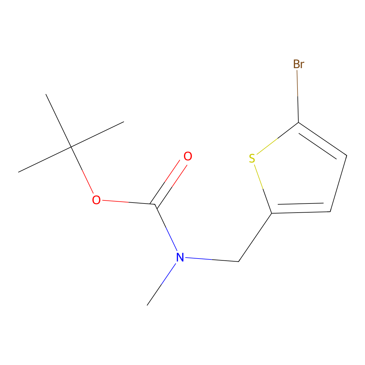 tert-butyl N-[(5-bromothiophen-2-yl)methyl]-N-methylcarbamate molecular structure, CAS 1694626-85-1