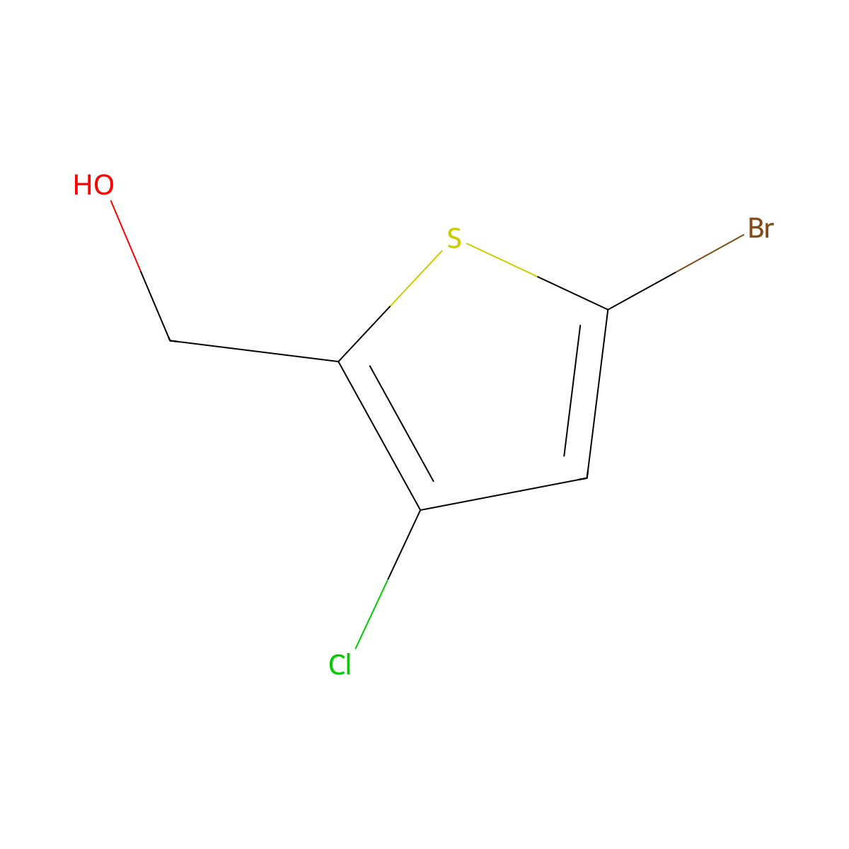 (5-Bromo-3-chlorothiophen-2-yl)methanol molecular structure, CAS 1694626-90-8