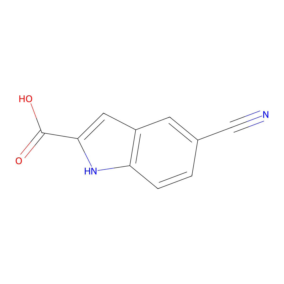 5-cyano-1H-indole-2-carboxylic Acid molecular structure, CAS 169463-44-9