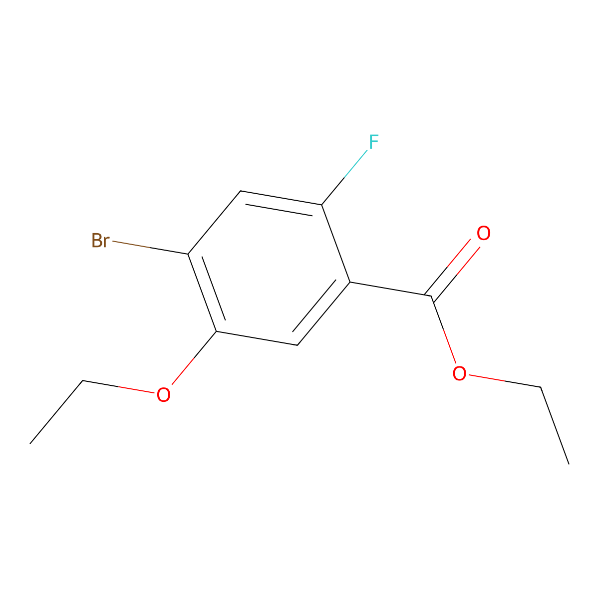 Ethyl 4-bromo-5-ethoxy-2-fluorobenzoate molecular structure, CAS 1694637-08-5