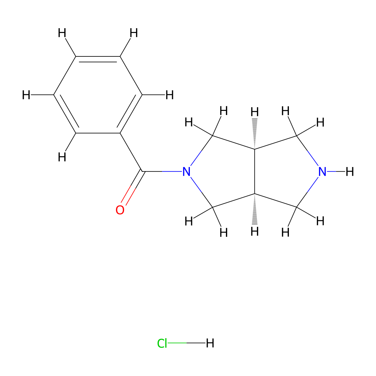 (3aR,6aS)-2-benzoyl-octahydropyrrolo[3,4-c]pyrrole hydrochloride molecular structure, CAS 1694642-67-5