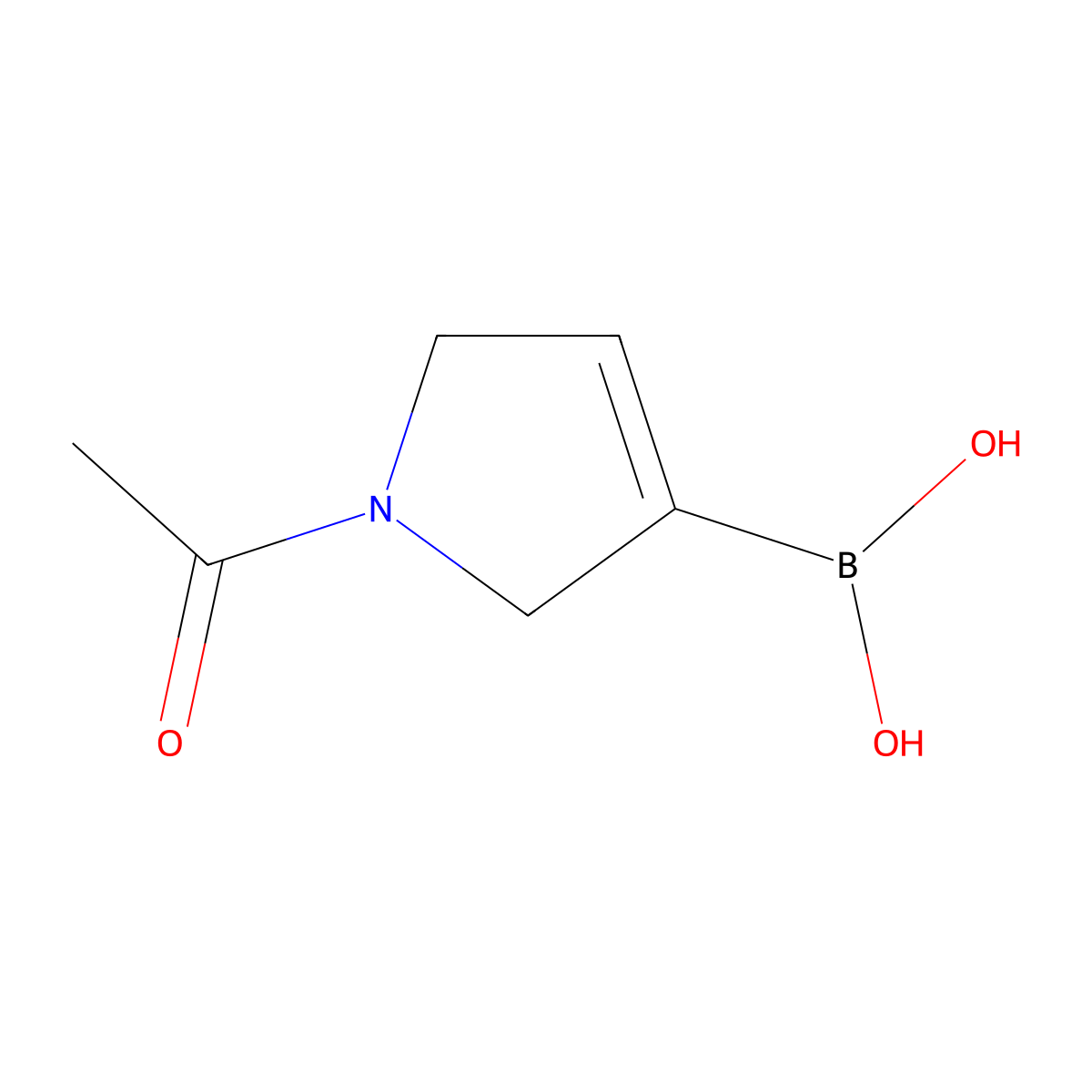 (1-acetyl-2,5-dihydro-1H-pyrrol-3-yl)boronic acid molecular structure, CAS 1694662-51-5