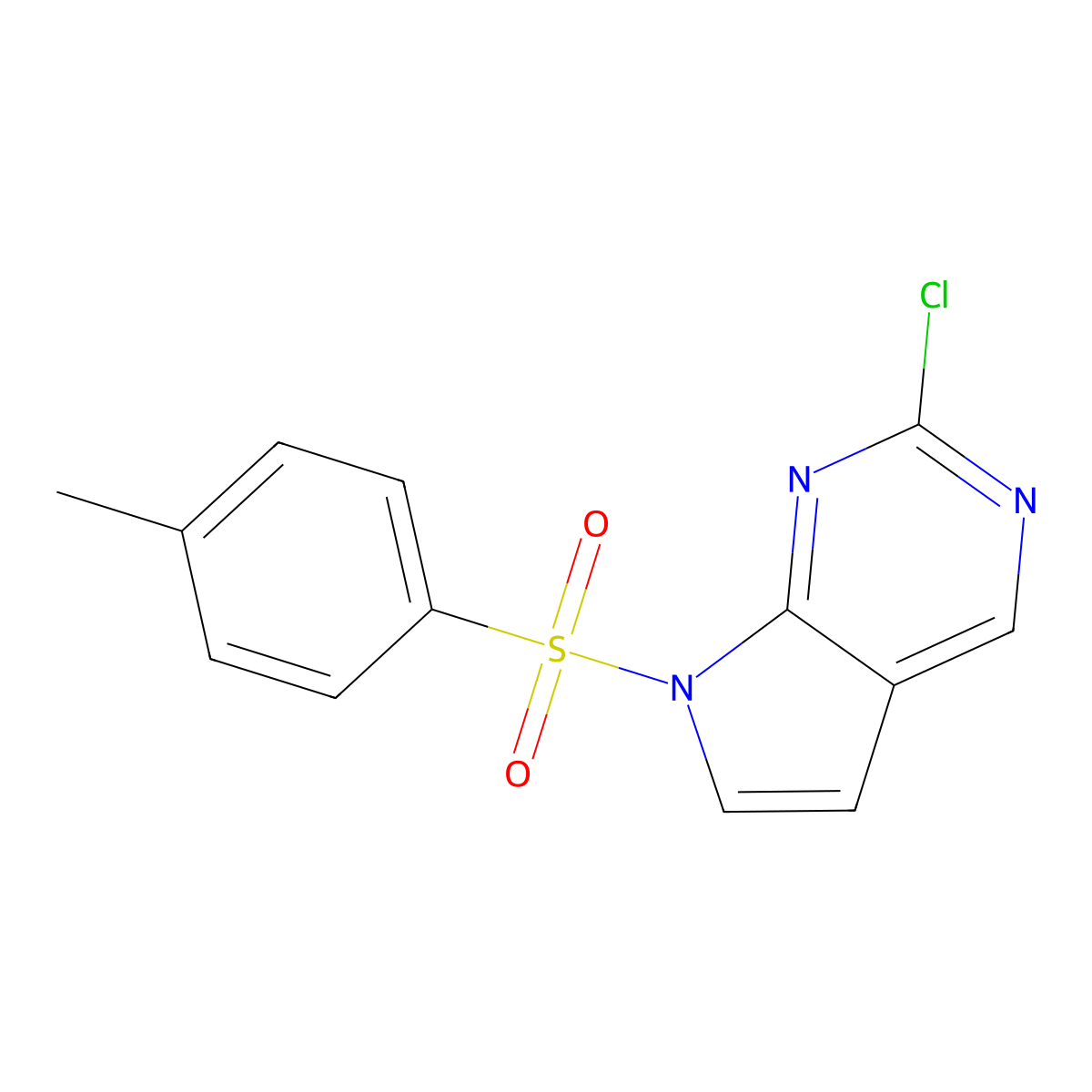 2-Chloro-7-(P-tolylsulfonyl)pyrrolo[2,3-D]pyrimidine molecular structure, CAS 1694666-73-3