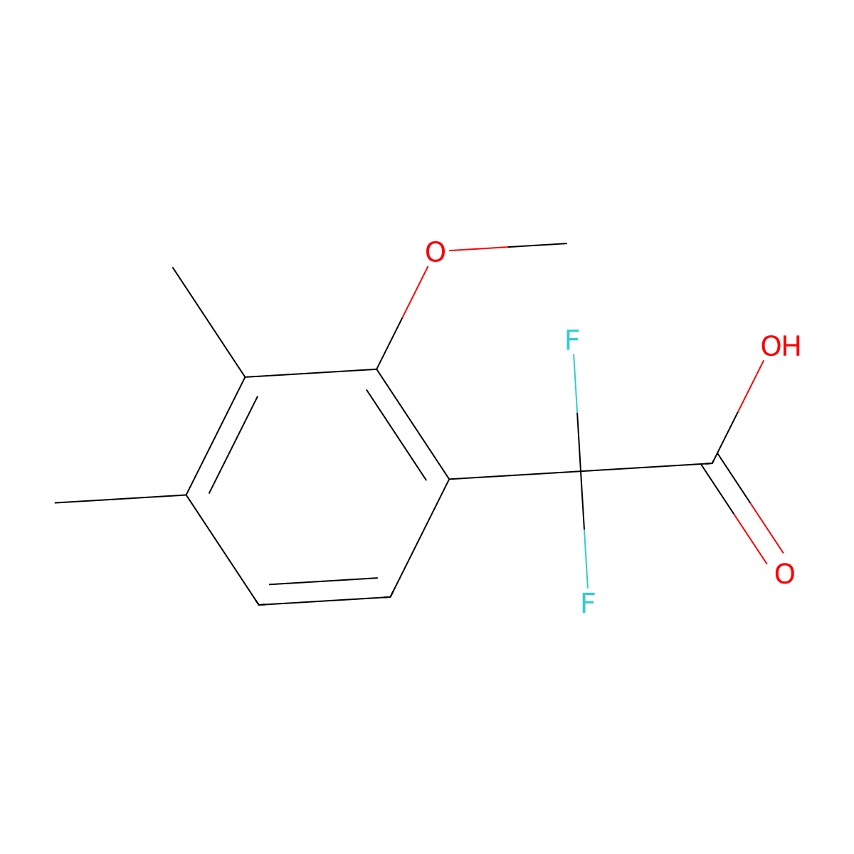 2,2-Difluoro-2-(2-methoxy-3,4-dimethylphenyl)acetic acid molecular structure, CAS 1694669-48-1