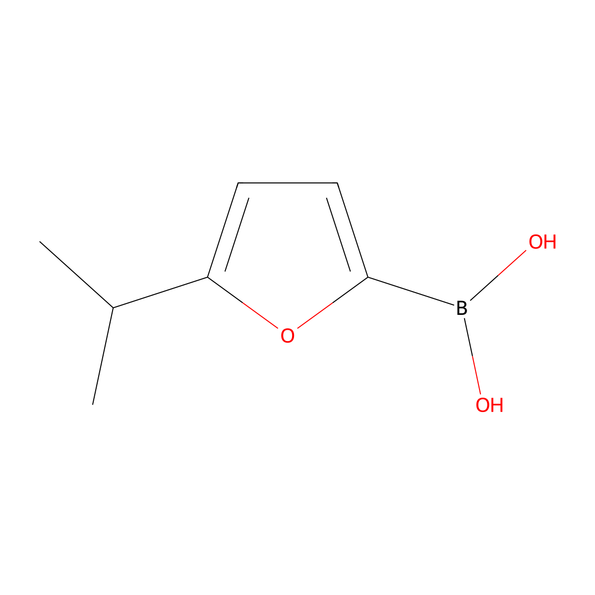 (5-Isopropylfuran-2-yl)boronic acid molecular structure, CAS 1694670-71-7