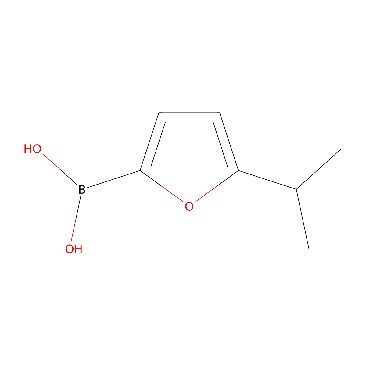 (5-Isopropylfuran-2-yl)boronic acid molecular structure, CAS 1694670-71-7