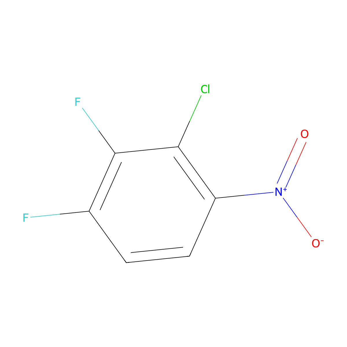 2-Chloro-3,4-difluoro-1-nitrobenzene molecular structure, CAS 169468-83-1