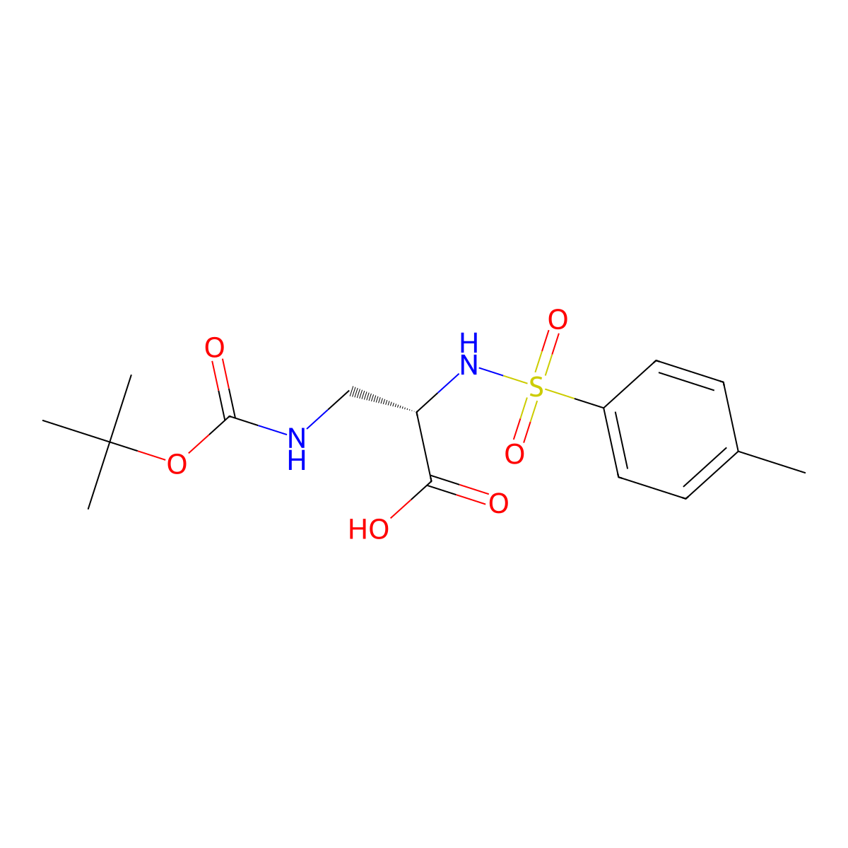 Boc-(S)-3-amino-2-(p-toluenesulfonylamino)propionic acid molecular structure, CAS 16947-86-7