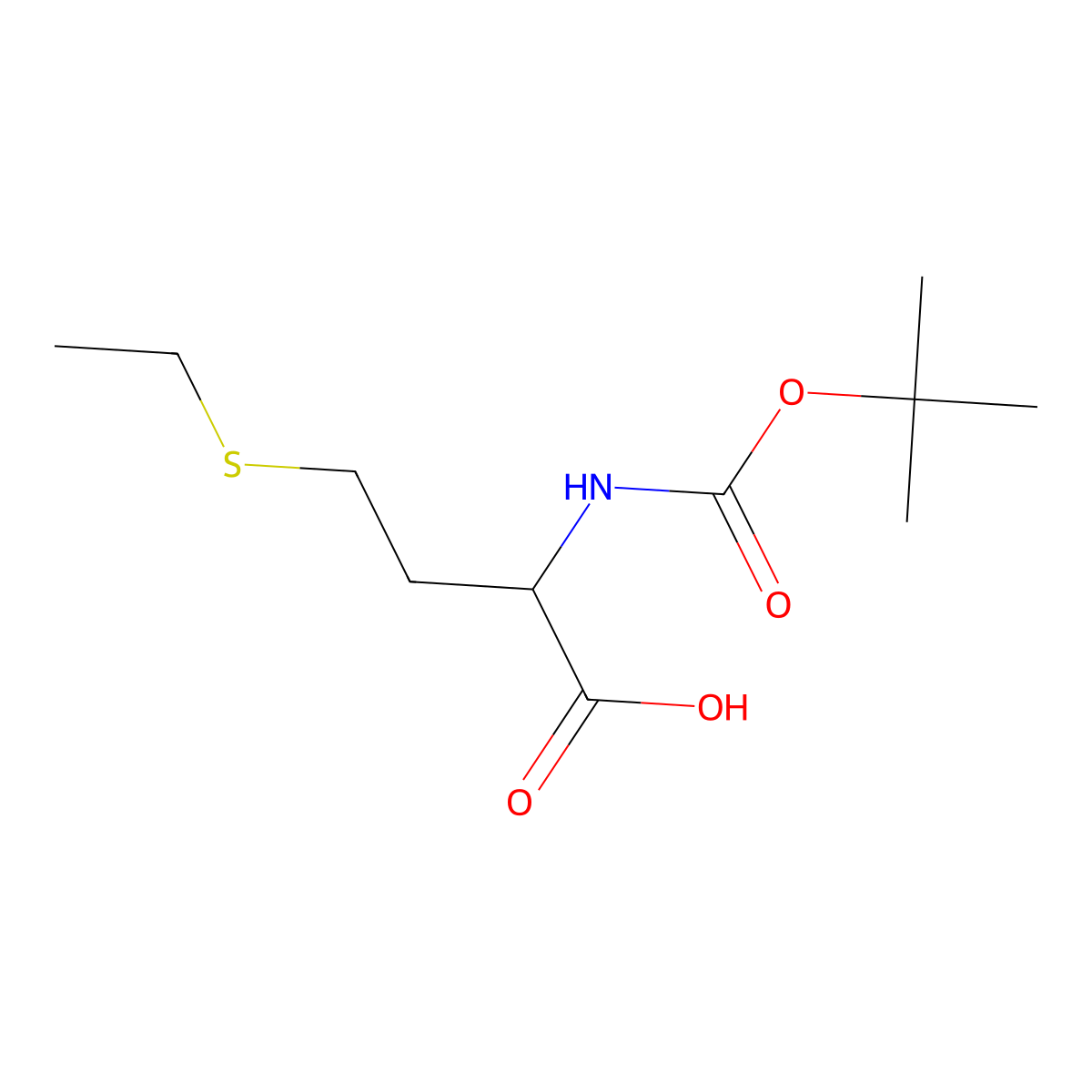 (S)-2-((tert-Butoxycarbonyl)amino)-4-(ethylthio)butanoic acid molecular structure, CAS 16947-91-4