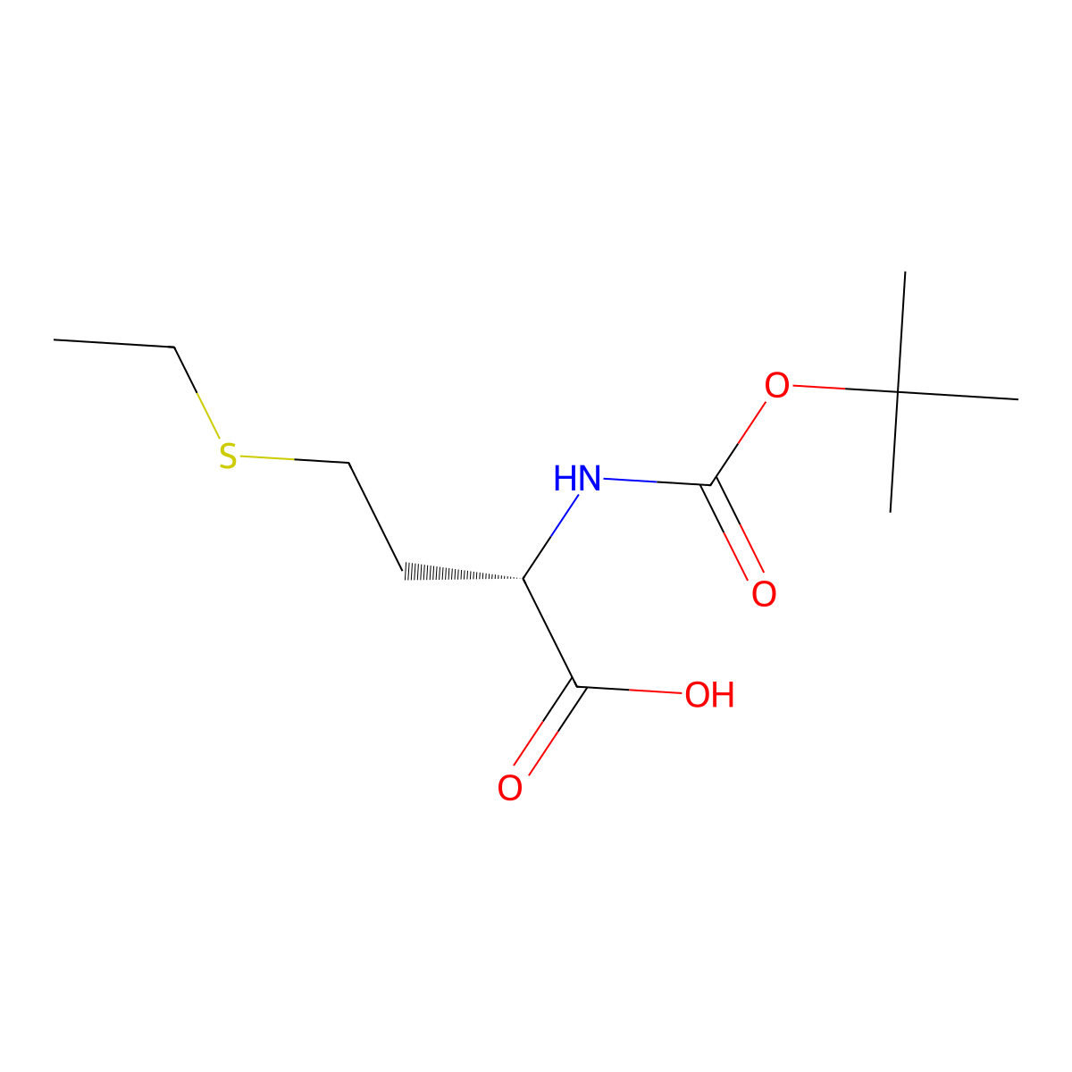 (S)-2-((tert-Butoxycarbonyl)amino)-4-(ethylthio)butanoic acid molecular structure, CAS 16947-91-4