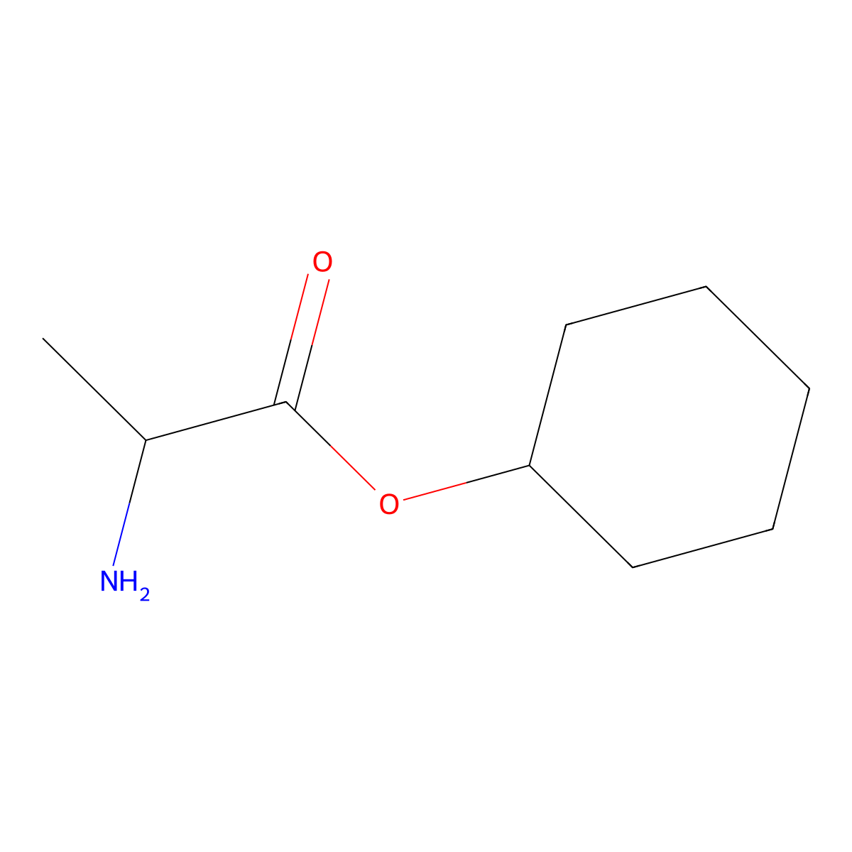 Cyclohexyl 2-aminopropanoate molecular structure, CAS 169471-88-9