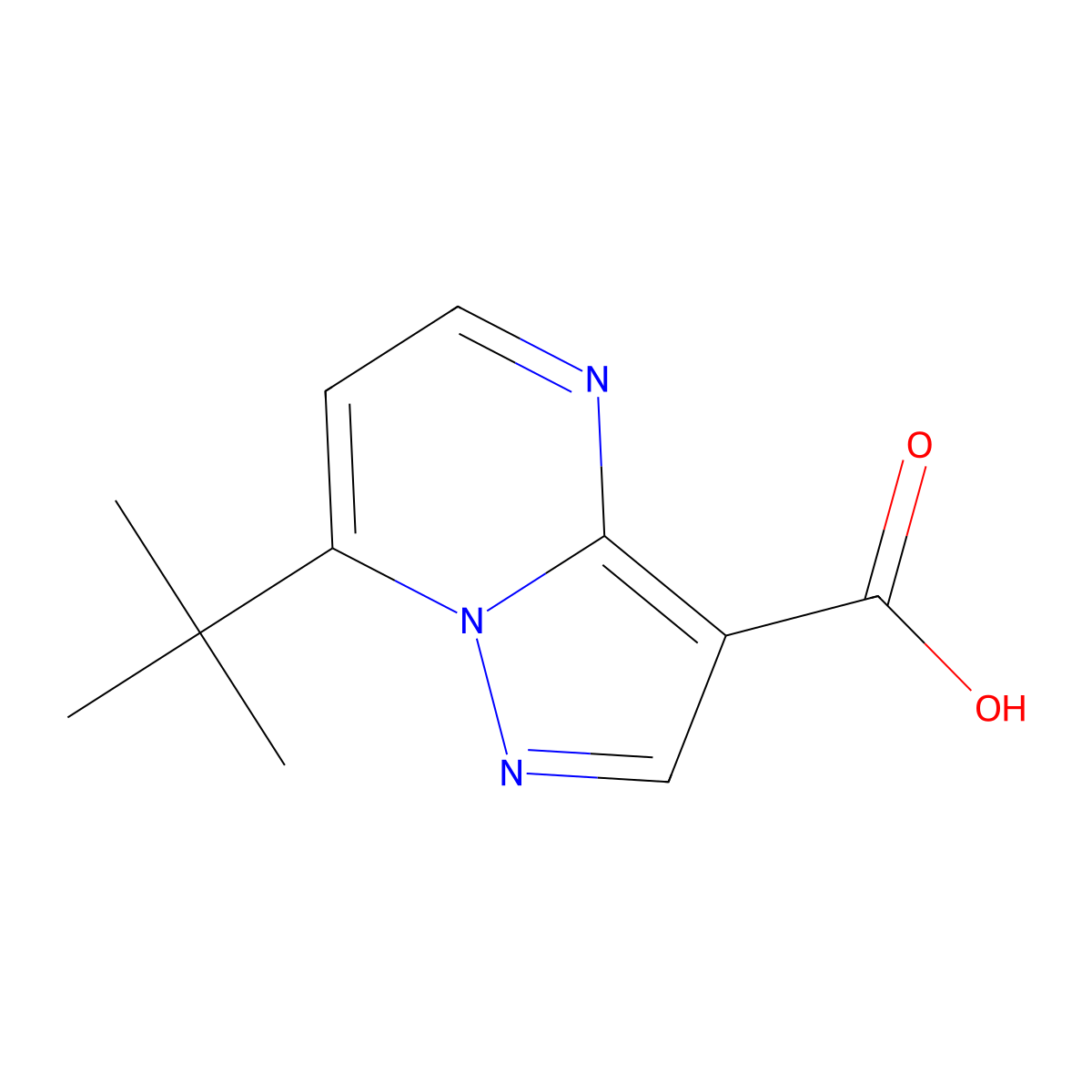 7-Tert-butylpyrazolo[1,5-a]pyrimidine-3-carboxylic acid molecular structure, CAS 1694737-40-0