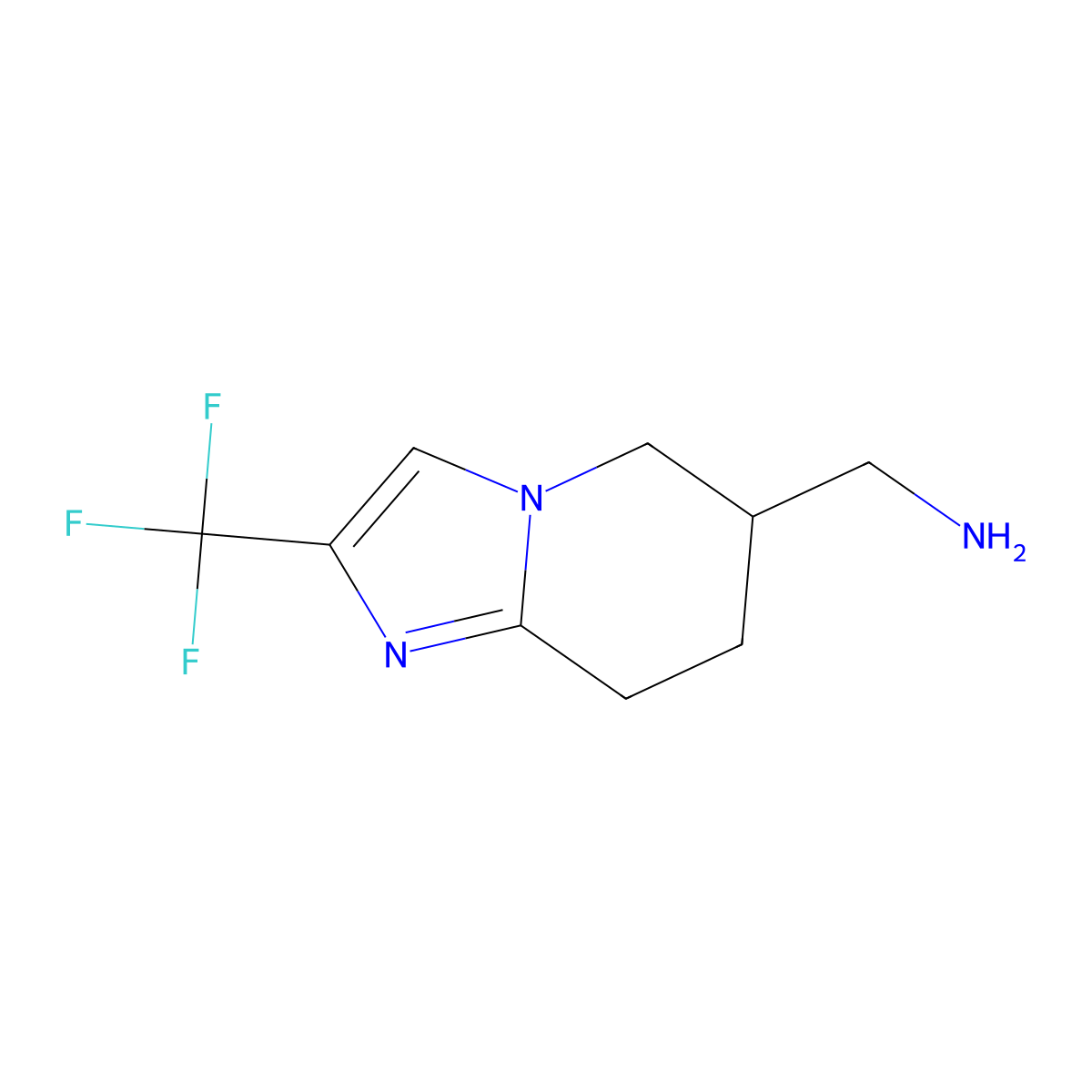 [2-(trifluoromethyl)-5H,6H,7H,8H-imidazo[1,2-a]pyridin-6-yl]methanamine molecular structure, CAS 1694748-87-2