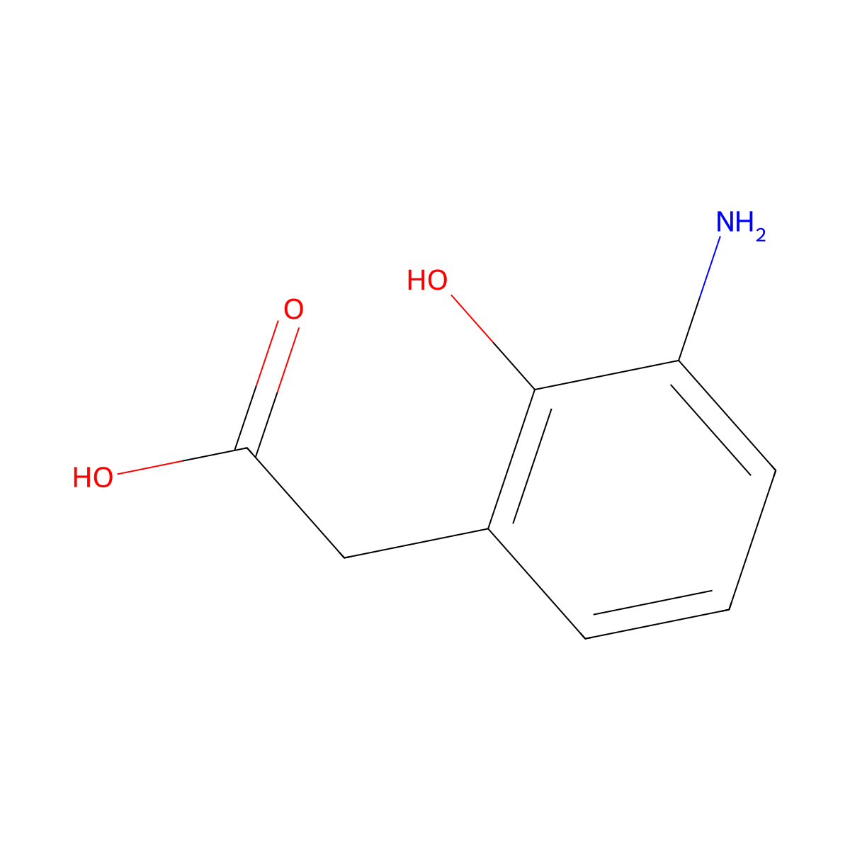 2-(3-Amino-2-hydroxyphenyl)acetic acid molecular structure, CAS 1694765-53-1