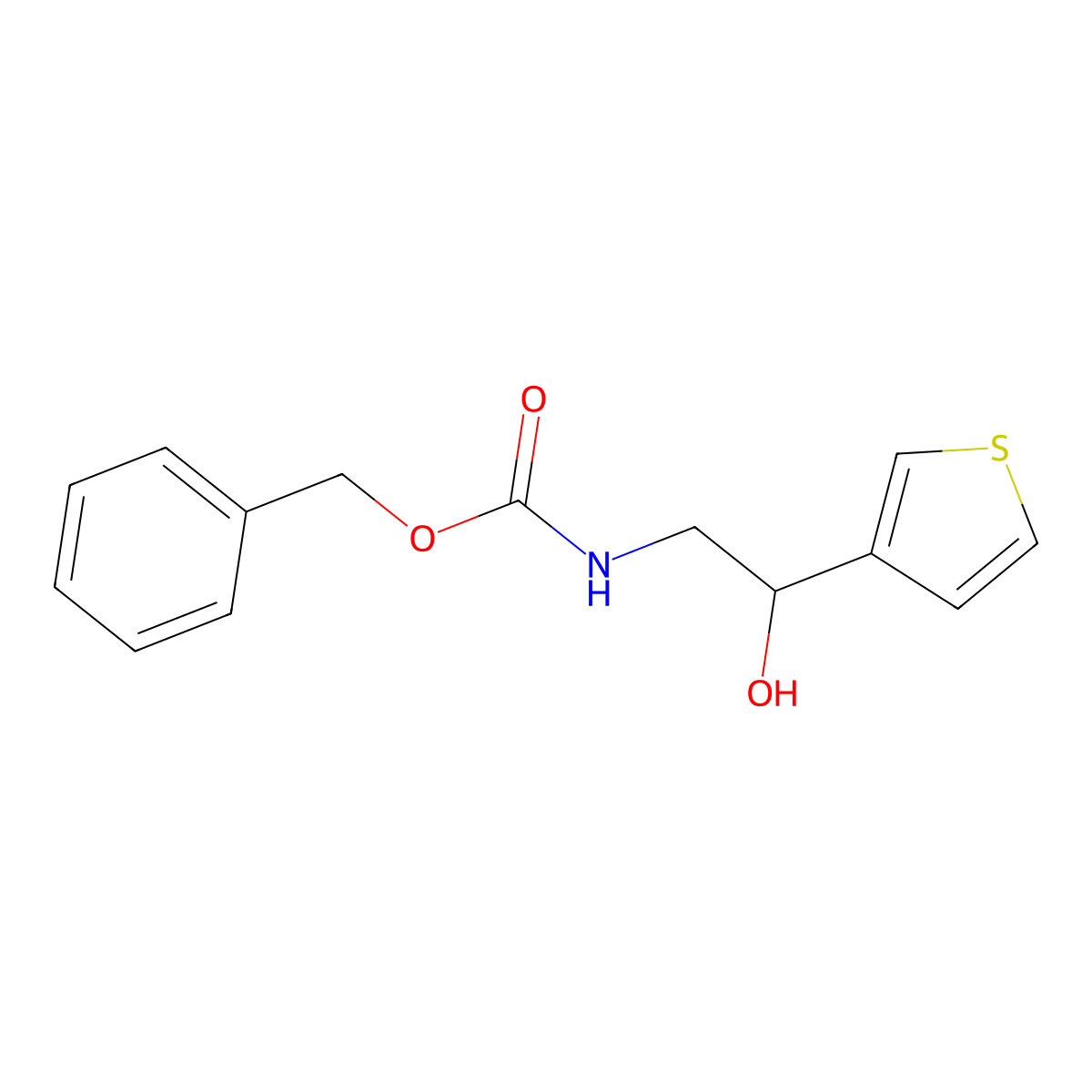 benzyl N-[2-hydroxy-2-(thiophen-3-yl)ethyl]carbamate molecular structure, CAS 1694784-30-9