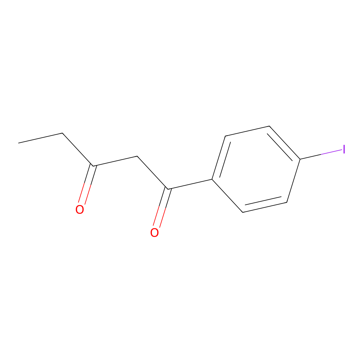 1-(4-Iodophenyl)pentane-1,3-dione molecular structure, CAS 1694792-30-7