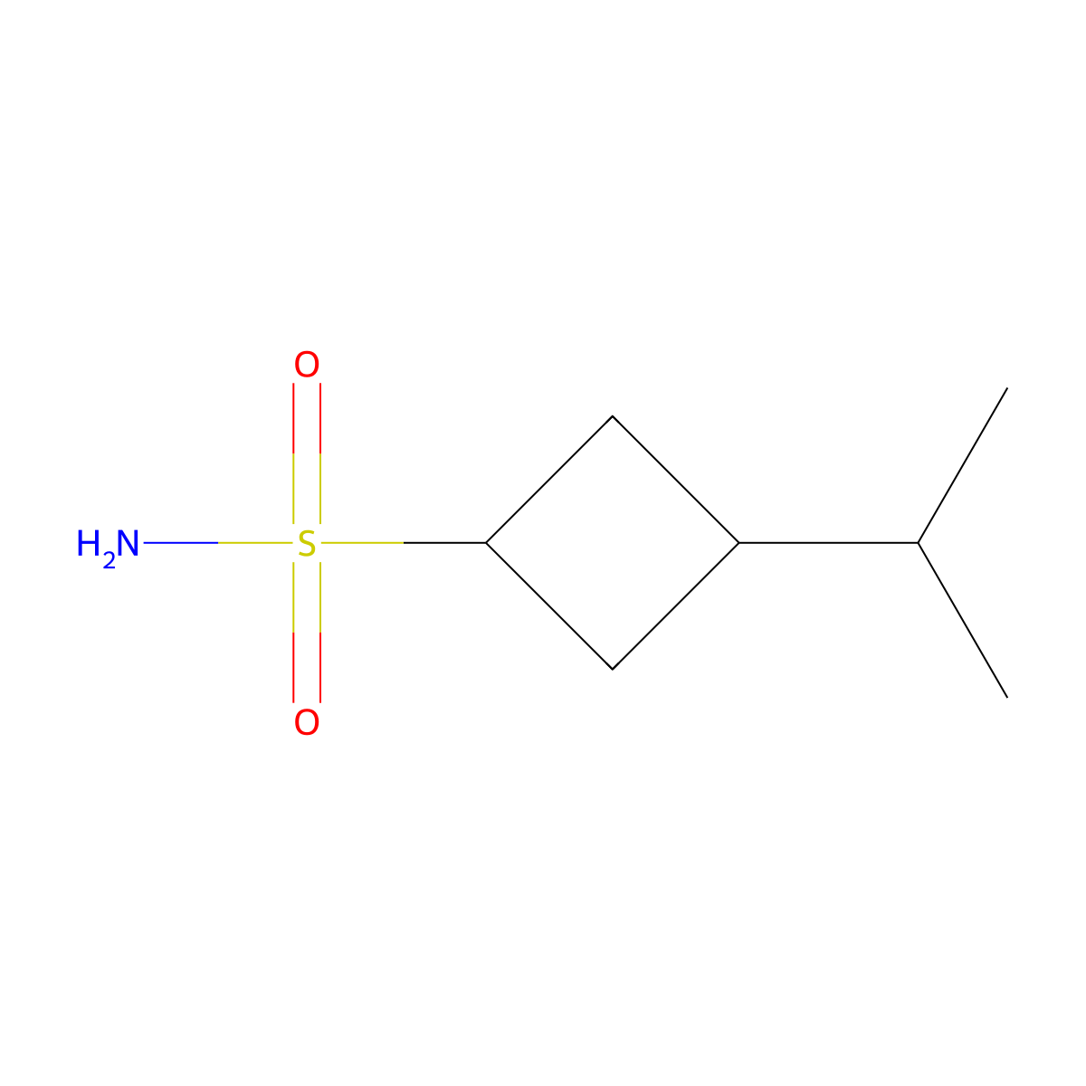 3-(Propan-2-yl)cyclobutane-1-sulfonamide molecular structure, CAS 1694798-04-3