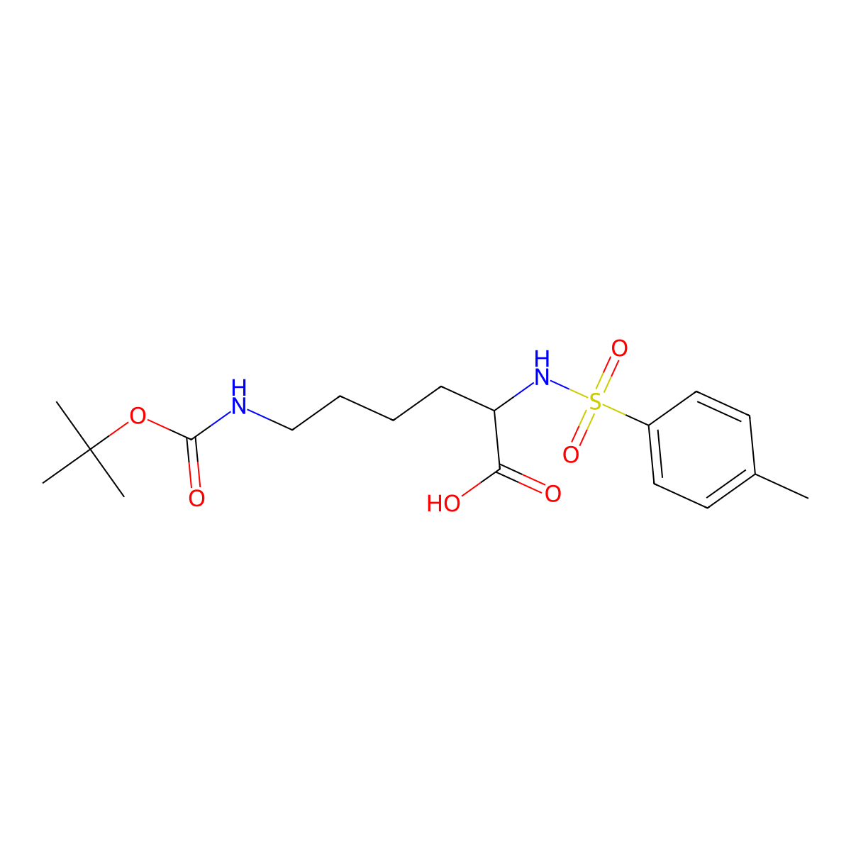 Tos-lys(boc)-OH molecular structure, CAS 16948-09-7