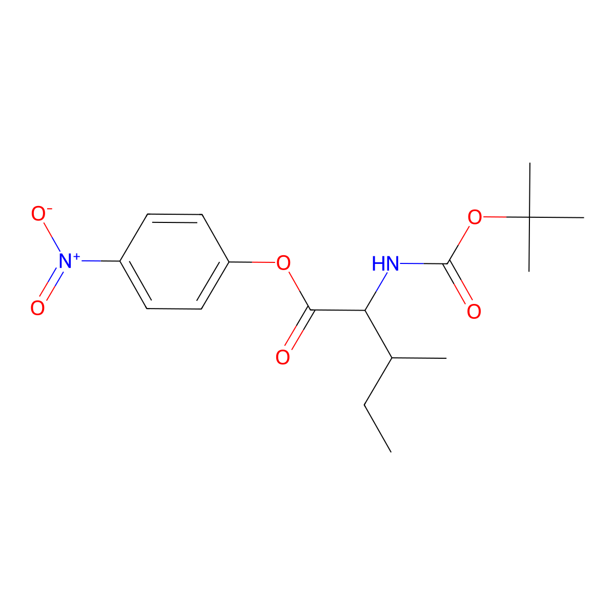 N-((1,1-Dimethylethoxy)carbonyl)-L-isoleucine 4-nitrophenyl ester molecular structure, CAS 16948-38-2