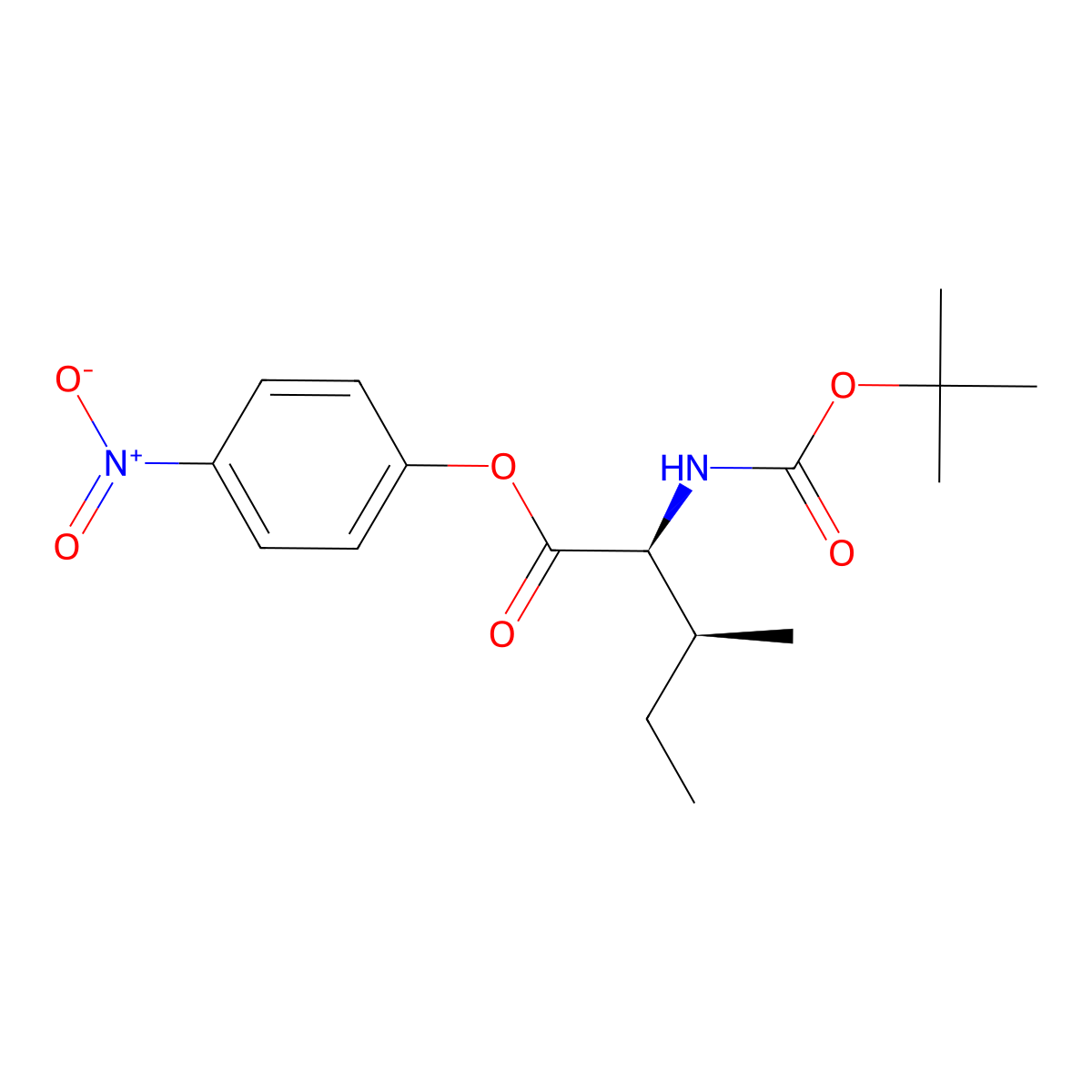 N-((1,1-Dimethylethoxy)carbonyl)-L-isoleucine 4-nitrophenyl ester molecular structure, CAS 16948-38-2