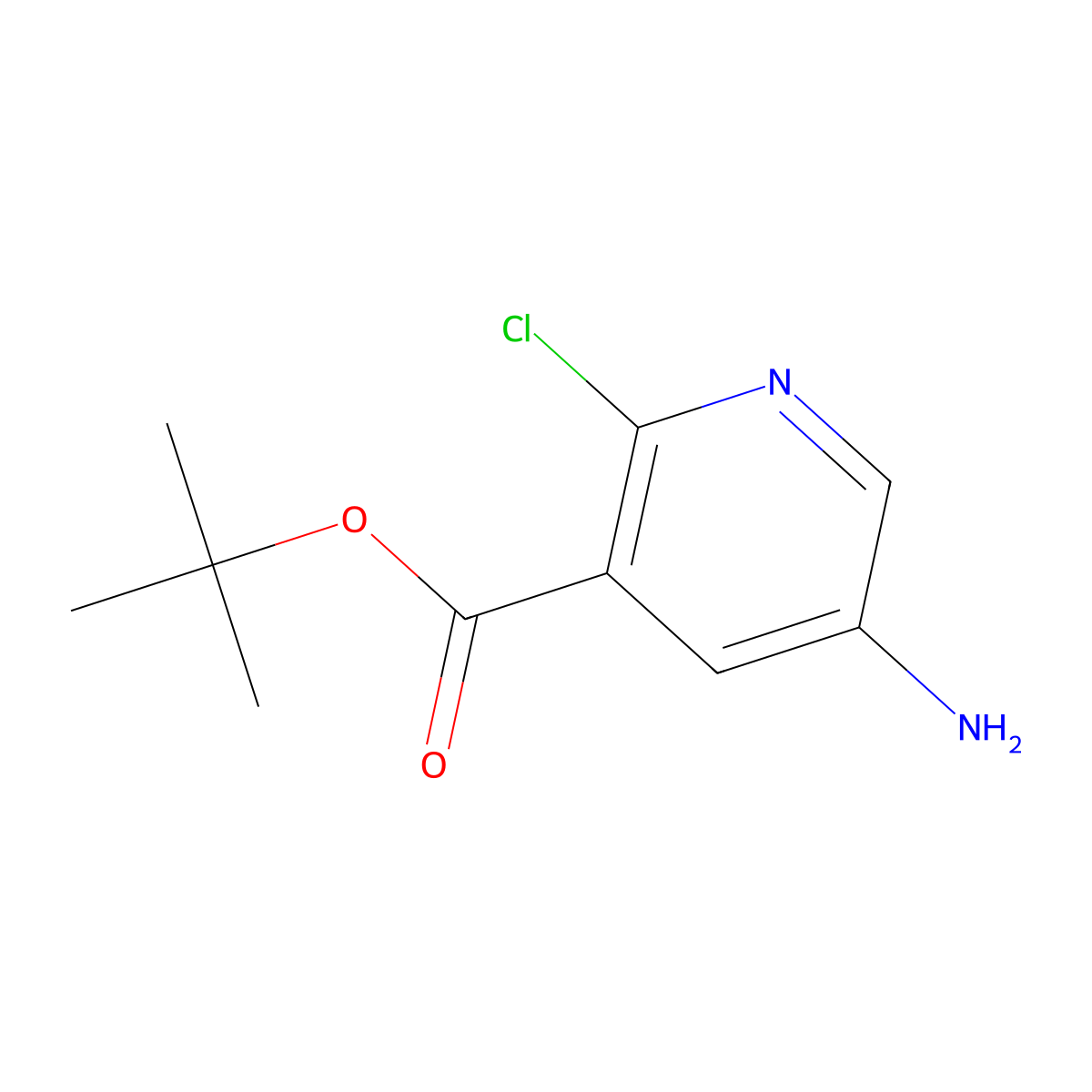 Tert-butyl 5-amino-2-chloropyridine-3-carboxylate molecular structure, CAS 1694805-91-8