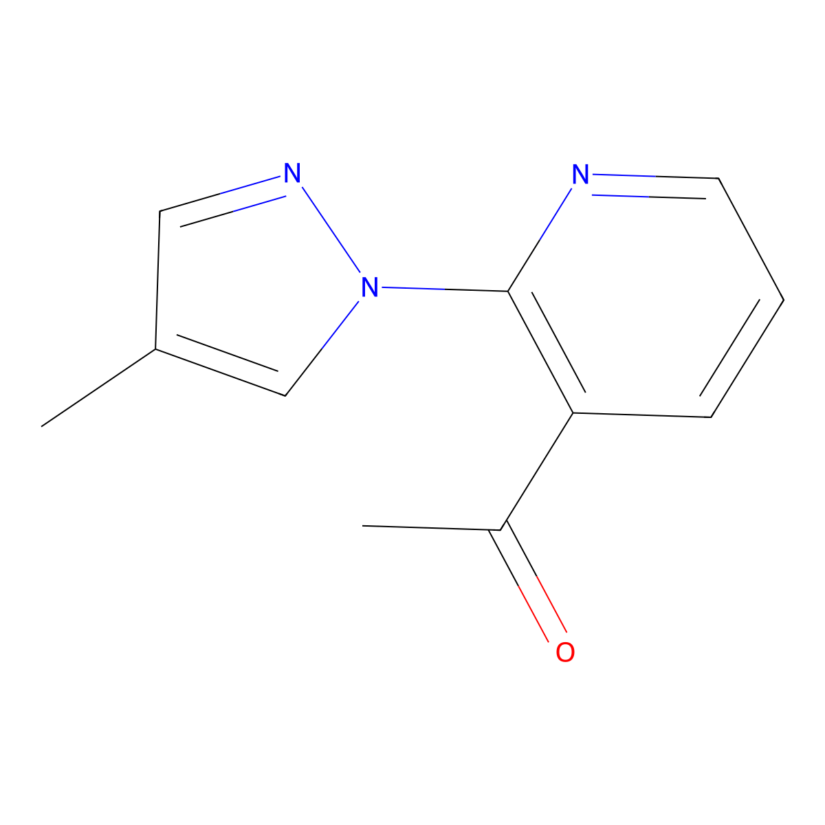 1-[2-(4-Methyl-1H-pyrazol-1-yl)pyridin-3-yl]ethan-1-one molecular structure, CAS 1694812-87-7