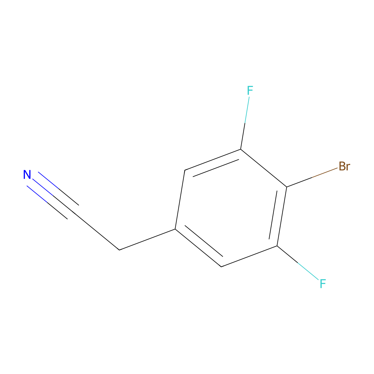 2-(4-Bromo-3,5-difluorophenyl)acetonitrile molecular structure, CAS 1694843-68-9