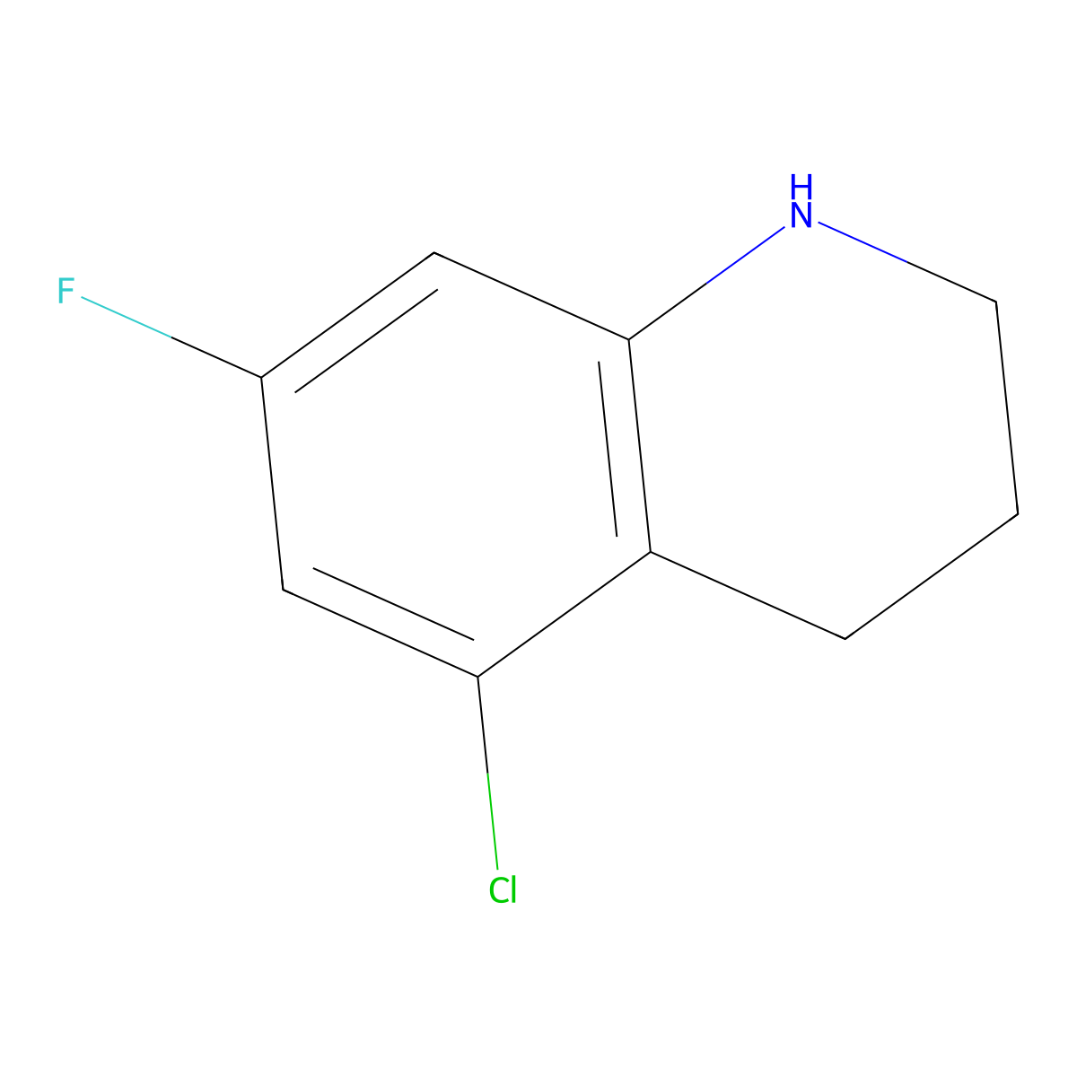 5-Chloro-7-fluoro-1,2,3,4-tetrahydroquinoline molecular structure, CAS 1694846-54-2