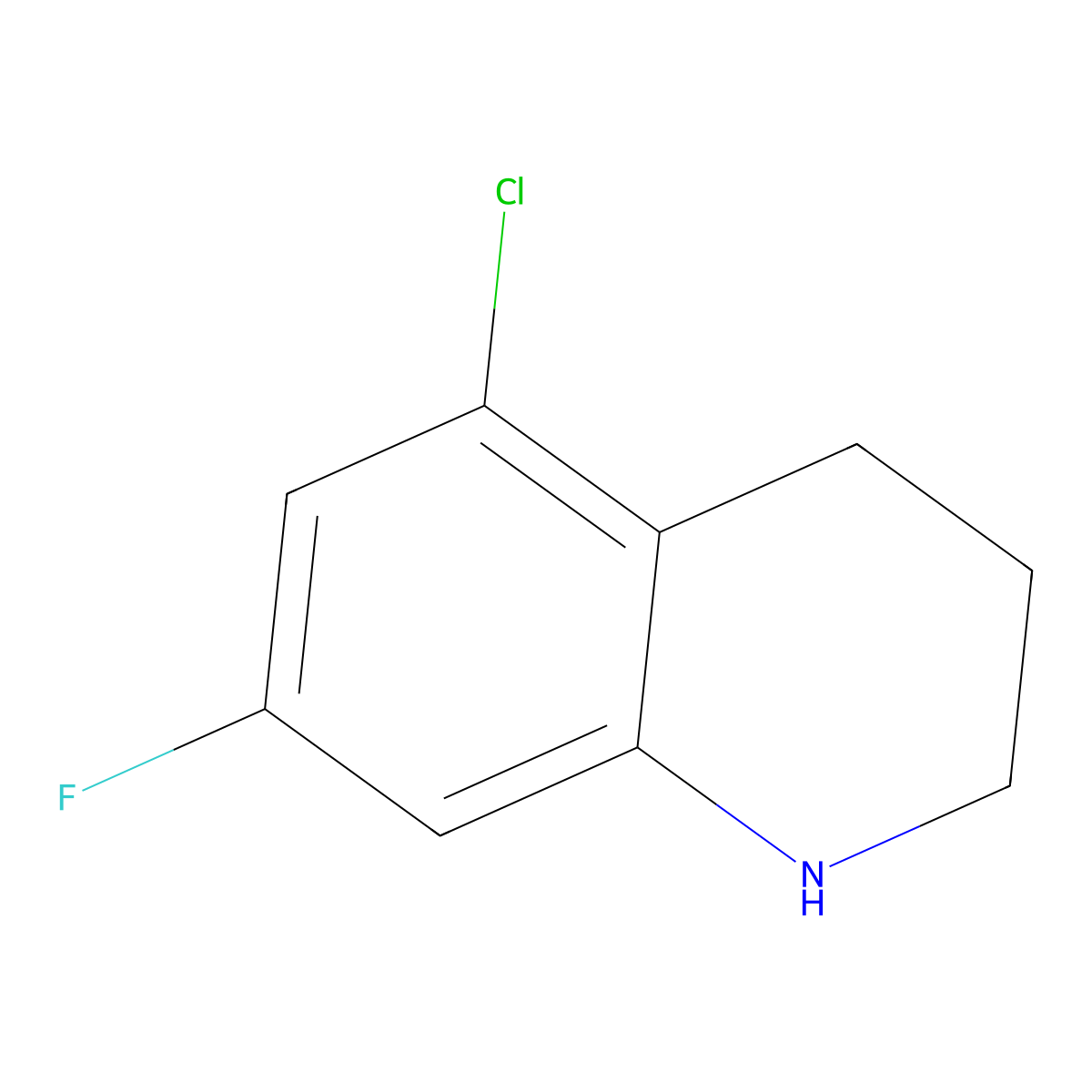 5-Chloro-7-fluoro-1,2,3,4-tetrahydroquinoline molecular structure, CAS 1694846-54-2