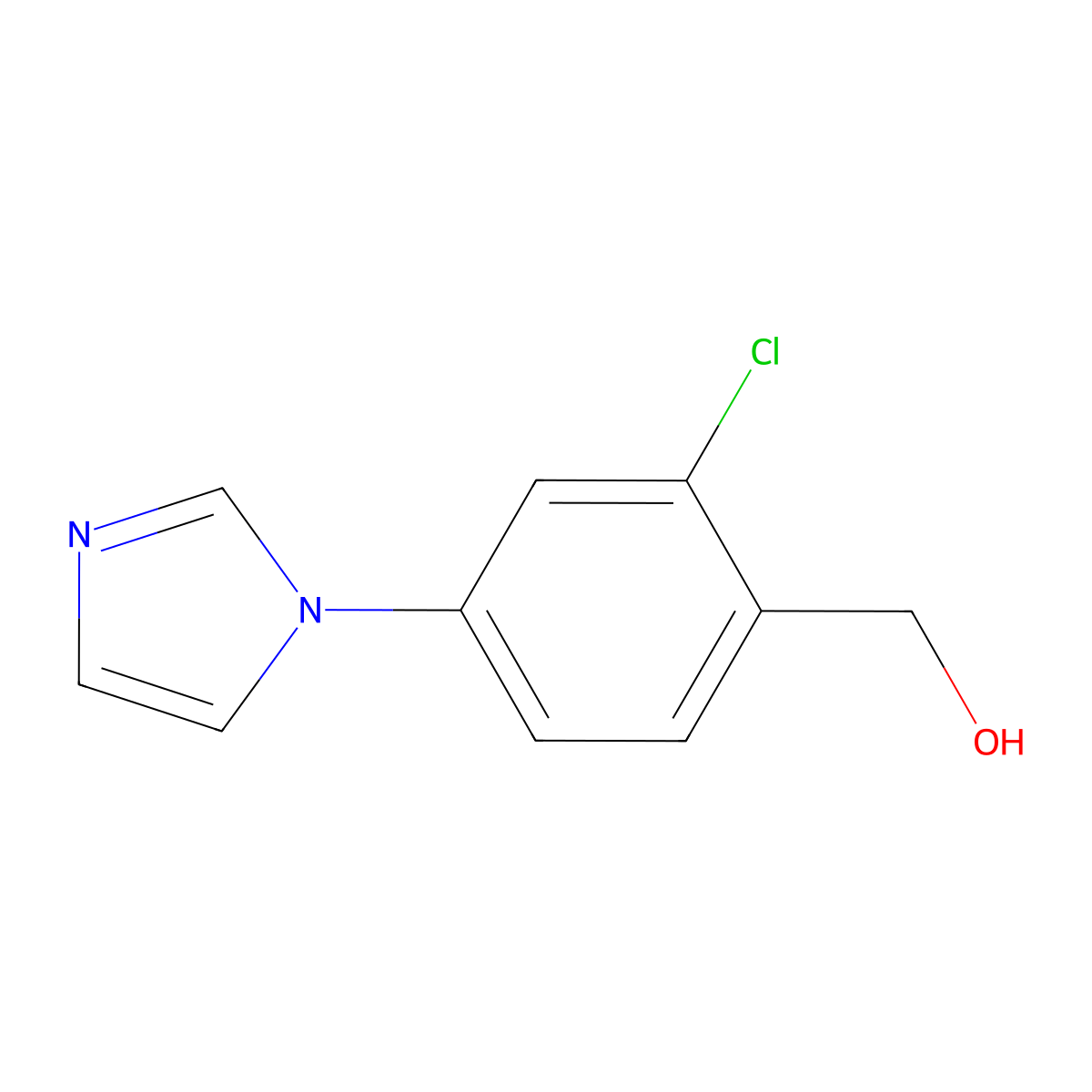 2-Chloro-4-(imidazol-1-yl)benzyl alcohol molecular structure, CAS 1694855-13-4