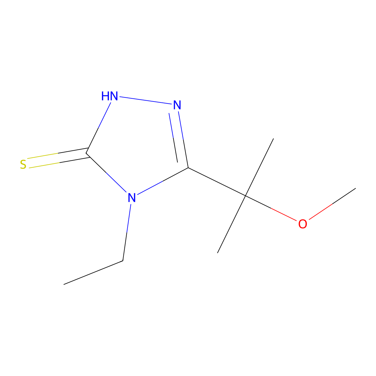 4-Ethyl-5-(2-methoxypropan-2-yl)-4H-1,2,4-triazole-3-thiol molecular structure, CAS 1694856-09-1