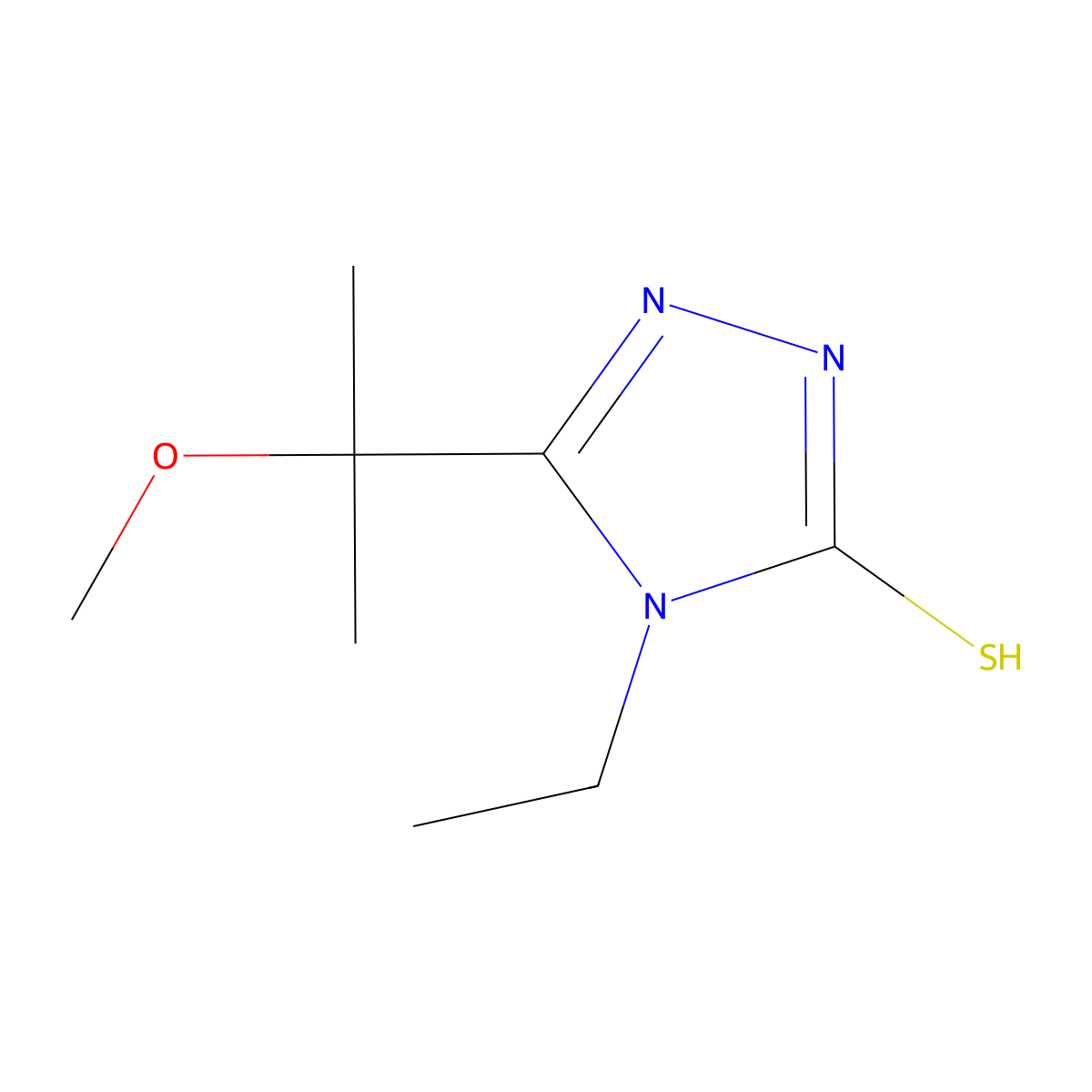 4-Ethyl-5-(2-methoxypropan-2-yl)-4H-1,2,4-triazole-3-thiol molecular structure, CAS 1694856-09-1