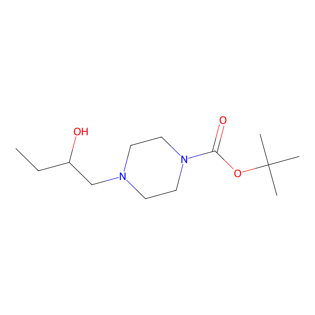 Tert-butyl 4-(2-hydroxybutyl)piperazine-1-carboxylate molecular structure, CAS 1694861-17-0