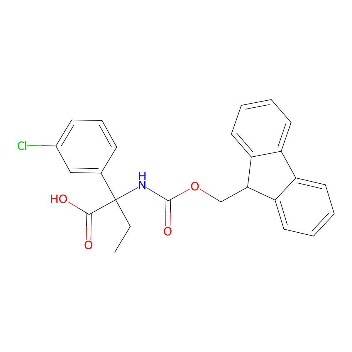 2-(3-chlorophenyl)-2-({[(9H-fluoren-9-yl)methoxy]carbonyl}amino)butanoic acid molecular structure, CAS 1694869-24-3