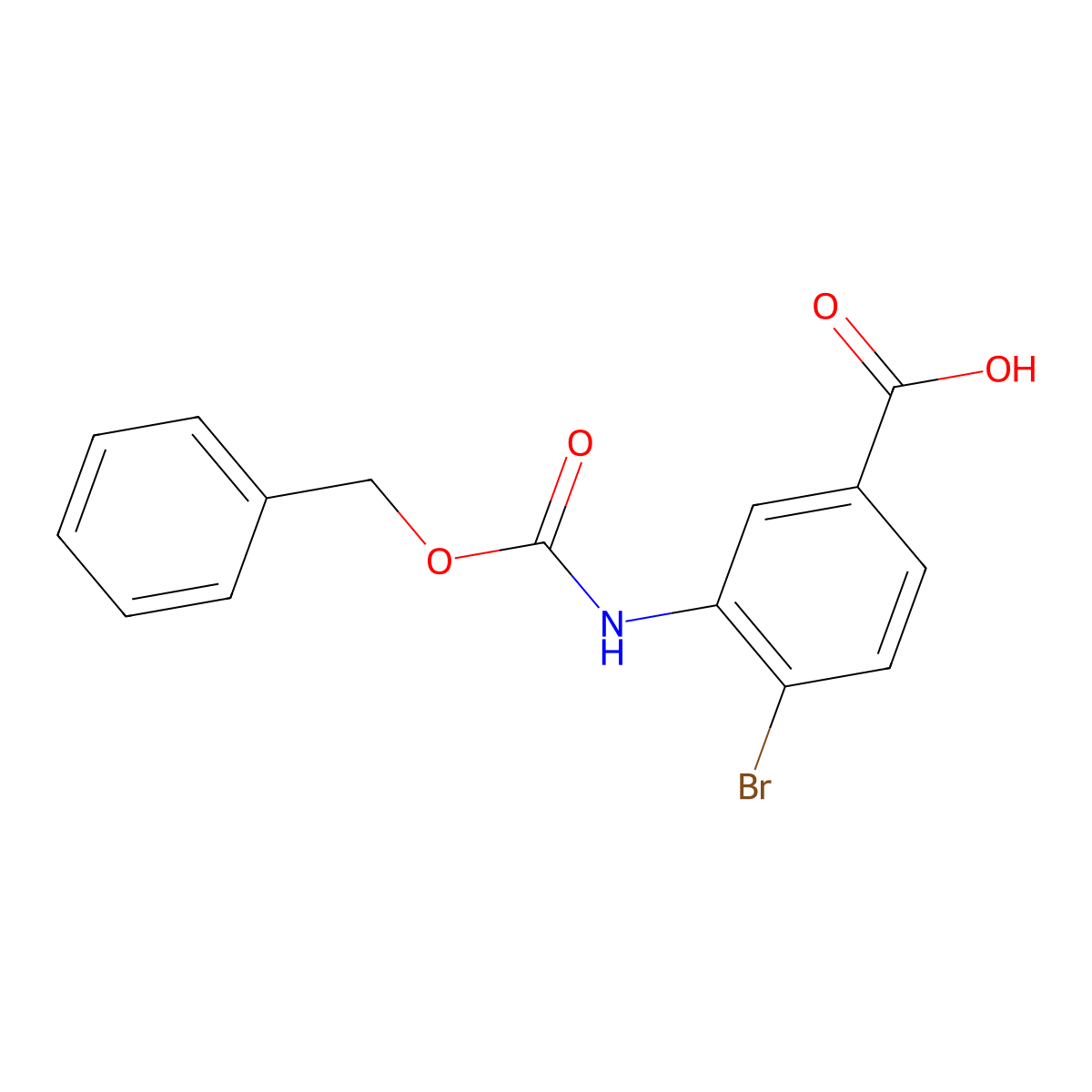 3-{[(Benzyloxy)carbonyl]amino}-4-bromobenzoic acid molecular structure, CAS 1694892-38-0