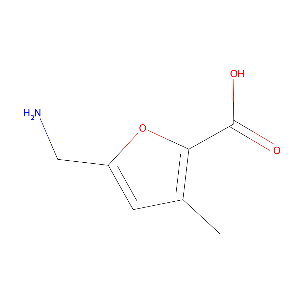 5-(Aminomethyl)-3-methylfuran-2-carboxylic acid molecular structure, CAS 1694898-83-3