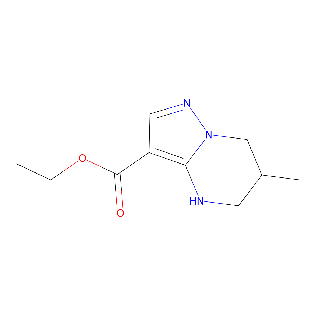 ethyl 6-methyl-4H,5H,6H,7H-pyrazolo[1,5-a]pyrimidine-3-carboxylate molecular structure, CAS 1694906-00-7