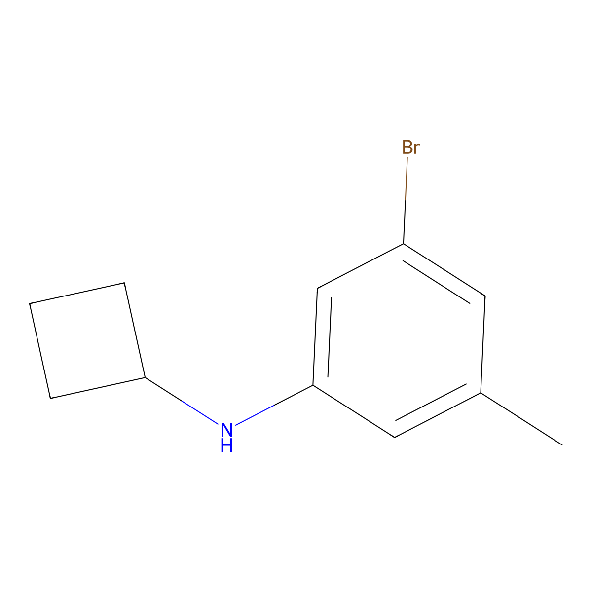 3-Bromo-N-cyclobutyl-5-methylaniline molecular structure, CAS 1694909-43-7