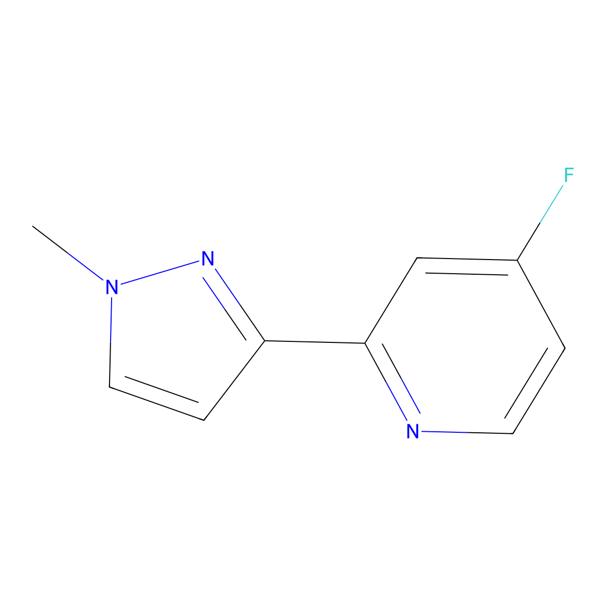 4-Fluoro-2-(1-methyl-1H-pyrazol-3-yl)pyridine molecular structure, CAS 1694912-68-9