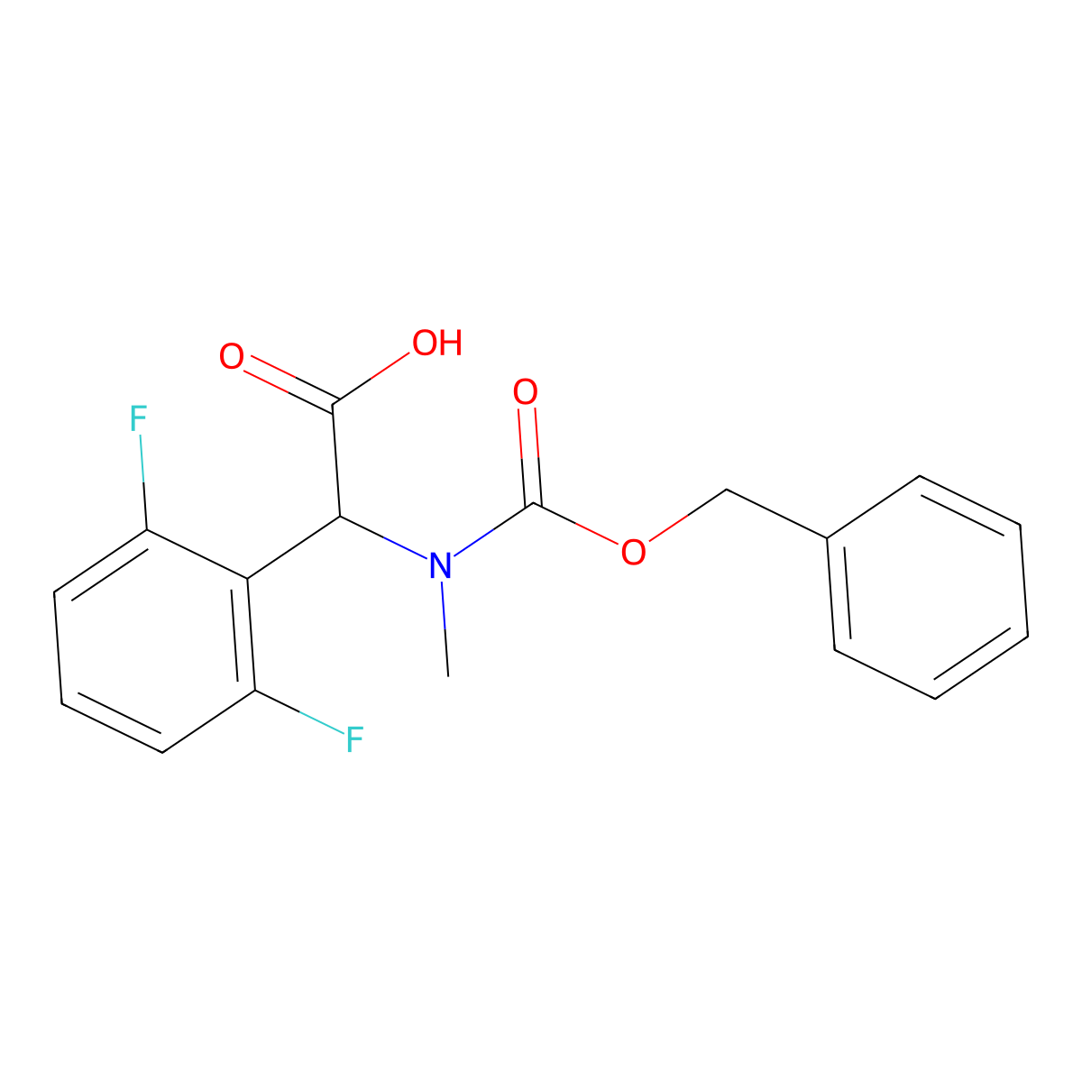 2-{[(Benzyloxy)carbonyl](methyl)amino}-2-(2,6-difluorophenyl)acetic acid molecular structure, CAS 1694933-24-8